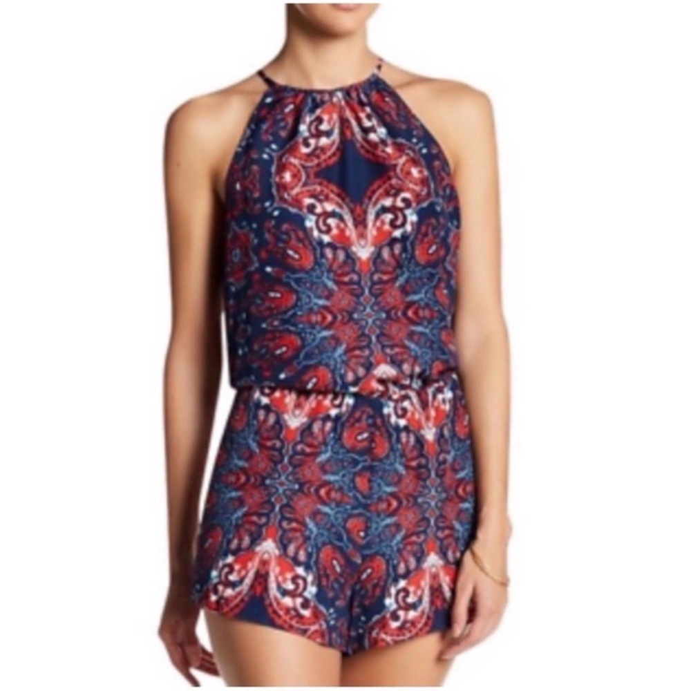 Parker paisley floral print halter romper